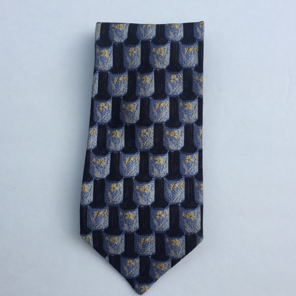 Ermenegildo Zegna elegant TIE in Blue/Yellow/Black